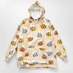 Morgan & Finch Bumble Bees Hooded Sherpa Blanket 8 Morgan & Finch Bumble Bees Hooded Sherpa Blanket -Morgan & Finch Shop 22526201 P
