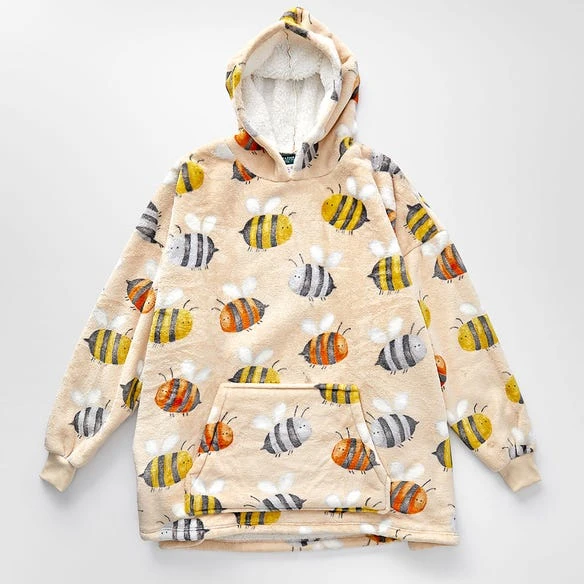 Morgan & Finch Bumble Bees Hooded Sherpa Blanket 5 Morgan & Finch Bumble Bees Hooded Sherpa Blanket - Image 3