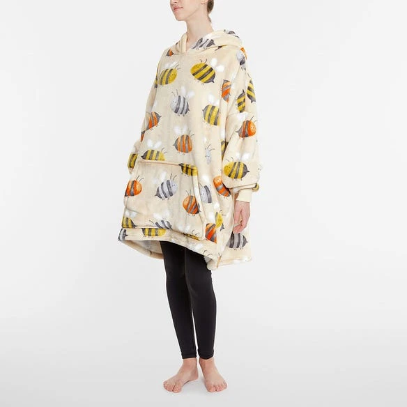 Morgan & Finch Bumble Bees Hooded Sherpa Blanket 6 Morgan & Finch Bumble Bees Hooded Sherpa Blanket - Image 4