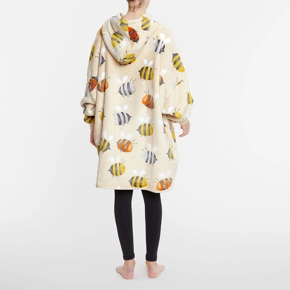 Morgan & Finch Bumble Bees Hooded Sherpa Blanket 3 Morgan & Finch Bumble Bees Hooded Sherpa Blanket