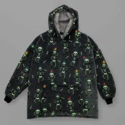 Morgan & Finch Skeleton Glow Hooded Sherpa Blanket -Morgan & Finch Shop 22529601 V02