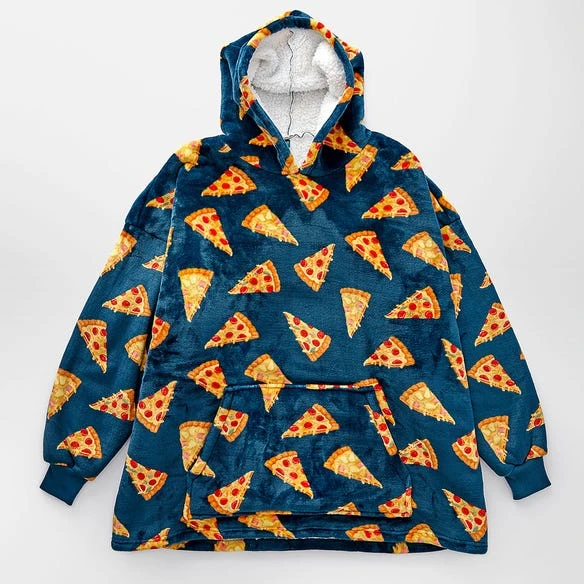 Morgan & Finch Pizza Hooded Sherpa Blanket 6 Morgan & Finch Pizza Hooded Sherpa Blanket - Image 4