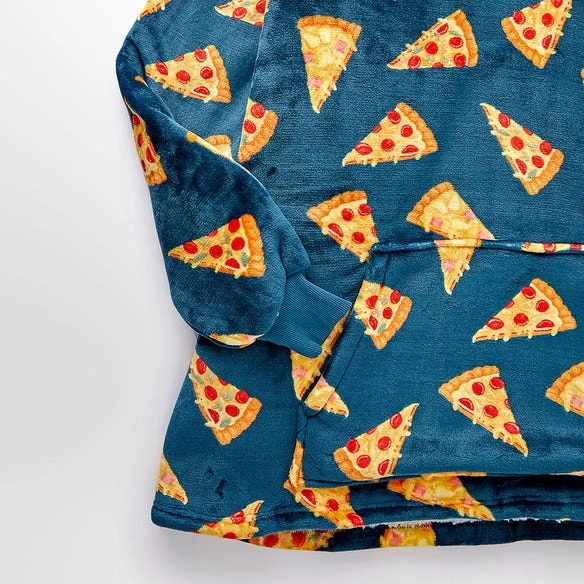 Morgan & Finch Pizza Hooded Sherpa Blanket 4 Morgan & Finch Pizza Hooded Sherpa Blanket - Image 2