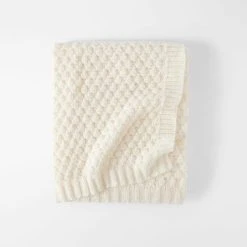 Morgan & Finch Bobble Knit Throw - Cream