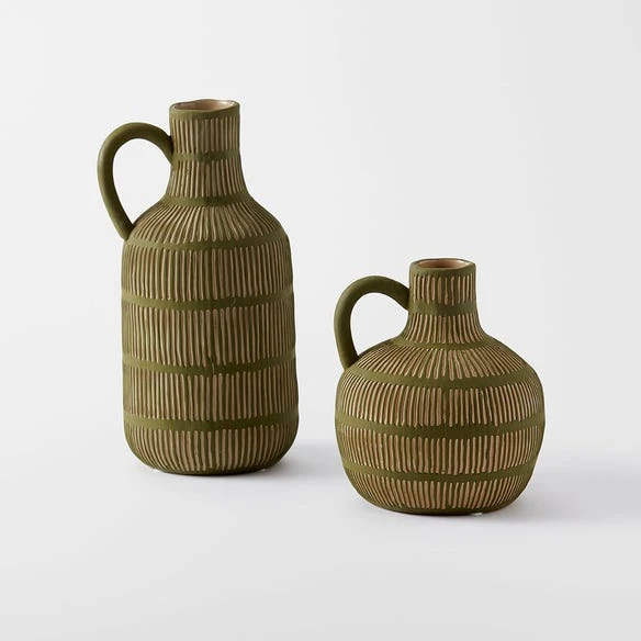 Morgan & Finch Freya Ceramic Vase Large - Green 3 Morgan & Finch Freya Ceramic Vase Large - Green