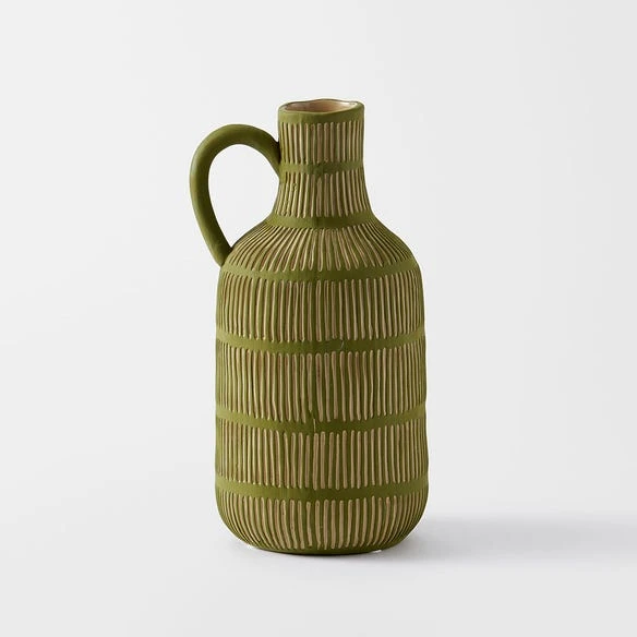 Morgan & Finch Freya Ceramic Vase Large - Green 4 Morgan & Finch Freya Ceramic Vase Large - Green - Image 2