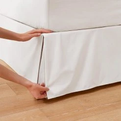 Perfects Pleated Valance - White -Morgan & Finch Shop Core Valance LS Bedding Perfects Pleated Valance White Detail 2 5