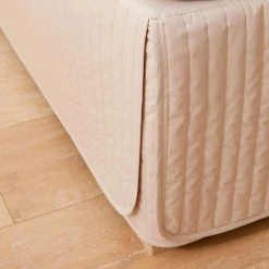 Perfects Padded Valance - Stone -Morgan & Finch Shop Core Valance LS Bedding Perfects padded valance Stone Detail 2 5