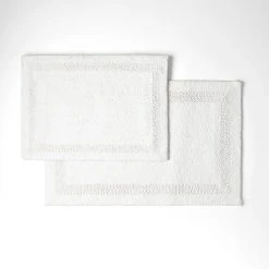 Morgan & Finch Braxton Bath Mats - White -Morgan & Finch Shop G BRAXTON 110102 00700 V10