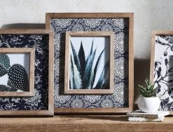 Morgan & Finch Flora Print 5x7 Frame - Natural/Blue