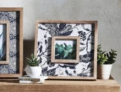 Morgan & Finch Flora Print 5x5 Frame - Natural/Blue