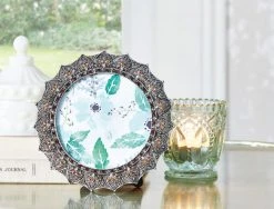 Morgan & Finch Jewel Jane Jewel Round Frame - Antique Gold