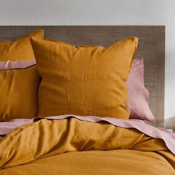 Morgan & Finch Milano Linen Quilt Cover - Mustard 11 Morgan & Finch Milano Linen Quilt Cover - Mustard - Image 9