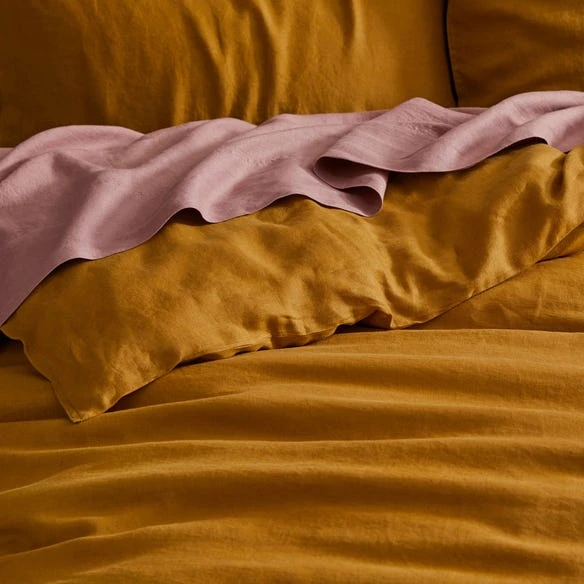 Morgan & Finch Milano Linen Quilt Cover - Mustard 7 Morgan & Finch Milano Linen Quilt Cover - Mustard - Image 5