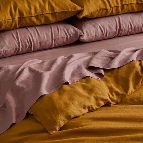 Morgan & Finch Milano Linen Quilt Cover - Mustard 10 Morgan & Finch Milano Linen Quilt Cover - Mustard - Image 8