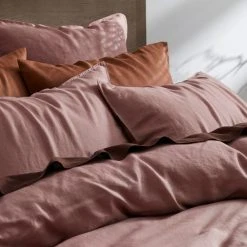 Morgan & Finch Milano Linen Quilt Cover - Rose