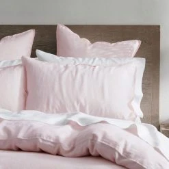 Morgan & Finch Milano Linen Quilt Cover - Blush -Morgan & Finch Shop G MILANO 010803 00290 V14