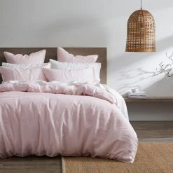 Morgan & Finch Milano Linen Quilt Cover - Blush -Morgan & Finch Shop G MILANO 010803 00290 V15