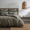 Morgan & Finch Milano Linen Quilt Cover - Khaki