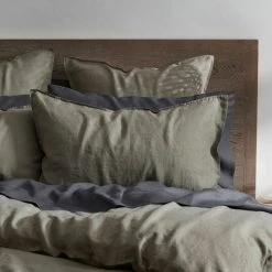 Morgan & Finch Milano Linen Quilt Cover - Khaki -Morgan & Finch Shop G MILANO 010803 00405 V05