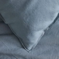 Morgan & Finch Milano Linen Quilt Cover - Smoke Blue -Morgan & Finch Shop G MILANO 010803 00480 V02