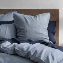 Morgan & Finch Milano Linen Quilt Cover - Smoke Blue -Morgan & Finch Shop G MILANO 010803 00480 V05