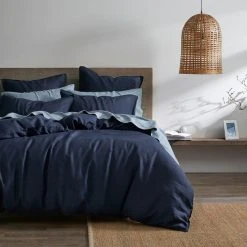 Morgan & Finch Milano Linen Quilt Cover - Ink -Morgan & Finch Shop G MILANO 010803 00540 P