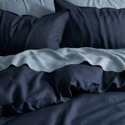 Morgan & Finch Milano Linen Quilt Cover - Ink -Morgan & Finch Shop G MILANO 010803 00540 V01