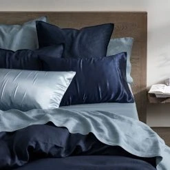 Morgan & Finch Milano Linen Quilt Cover - Ink -Morgan & Finch Shop G MILANO 010803 00540 V03