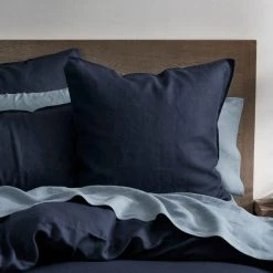 Morgan & Finch Milano Linen Quilt Cover - Ink -Morgan & Finch Shop G MILANO 010803 00540 V06