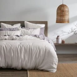 Morgan & Finch Milano Linen Quilt Cover - White -Morgan & Finch Shop G MILANO 010803 00700 V10