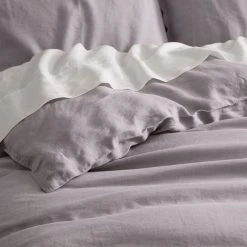 Morgan & Finch Milano Linen Quilt Cover - Silver -Morgan & Finch Shop G MILANO 010803 00905 V13