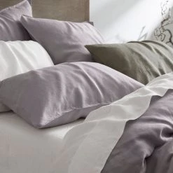 Morgan & Finch Milano Linen Quilt Cover - Silver -Morgan & Finch Shop G MILANO 010803 00905 V14