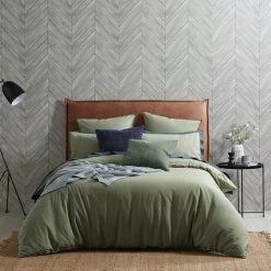 Morgan & Finch Olsen Linen/Cotton Quilt Cover - Green 11 Morgan & Finch Olsen Linen/Cotton Quilt Cover - Green -Morgan & Finch Shop G OLSEN 010803 00405 P