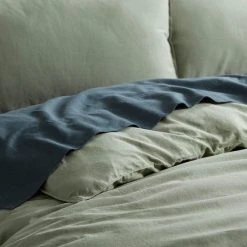 Morgan & Finch Olsen Linen/Cotton Quilt Cover - Green 10 Morgan & Finch Olsen Linen/Cotton Quilt Cover - Green -Morgan & Finch Shop G OLSEN 010803 00405 V03