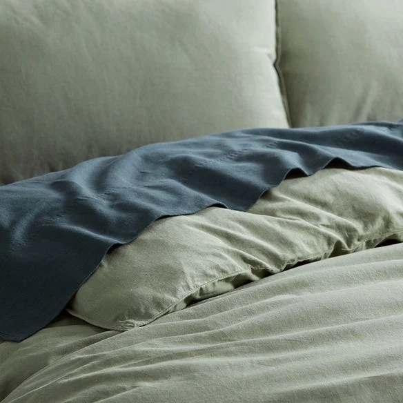 Morgan & Finch Olsen Linen/Cotton Quilt Cover - Green 5 Morgan & Finch Olsen Linen/Cotton Quilt Cover - Green - Image 3