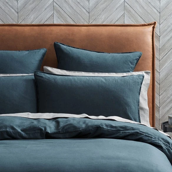 Morgan & Finch Olsen Linen/Cotton Quilt Cover - Slate Blue 8 Morgan & Finch Olsen Linen/Cotton Quilt Cover - Slate Blue - Image 6