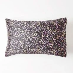 Morgan & Finch Silk Print Pillowcase - Aubergine -Morgan & Finch Shop G SILKPRINT 010201 00340 P