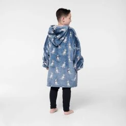 Morgan & Finch Hank Kids Hooded Sherpa Blanket -Morgan & Finch Shop LF Kids Hooded Sherpa Hank Blue 21451201 Back