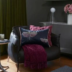 Morgan & Finch Aman Butterfly Cushion -Morgan & Finch Shop M F Aman Butterfly Cushion Black Blush 60x40cm 20975701 V2 1
