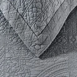 Morgan & Finch Artemida Bedspread - Charcoal 12 Morgan & Finch Artemida Bedspread - Charcoal -Morgan & Finch Shop M F Artemida Charcoal Detail 4