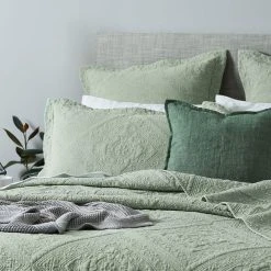 Morgan & Finch Asher Coverlet - Sage Green -Morgan & Finch Shop M F Asher Coverlet Detail 2 V2