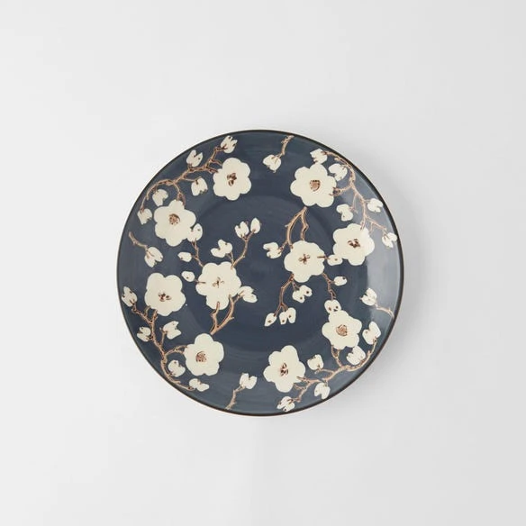 Morgan & Finch Cherry Blossom Plate - Slate Blue 4 Morgan & Finch Cherry Blossom Plate - Slate Blue - Image 2