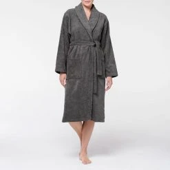 Morgan & Finch Como Robe - Granite -Morgan & Finch Shop M F Como Robe Granite 151978 R Front 2