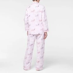 Morgan & Finch Dachsie Flannelette Pyjamas -Morgan & Finch Shop M F Dachsie Flannel PJs Pink 214125 R Back 3