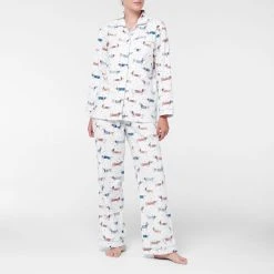 Morgan & Finch Dash Flannelette Pyjamas -Morgan & Finch Shop M F Dash Flannel PJs Multi 203990 R Front 3