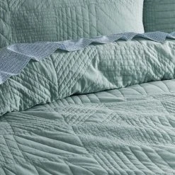 Morgan & Finch Dutton Quilt Cover - Smoke Blue -Morgan & Finch Shop M F Dutton Detail 2 4