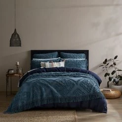 Morgan & Finch Eadie Bedspread - Blue -Morgan & Finch Shop M F Eadie Blue Mirage BS V22