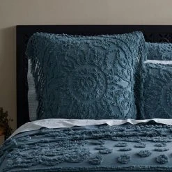Morgan & Finch Eadie Bedspread - Blue -Morgan & Finch Shop M F Eadie Blue Mirage Euro2 1