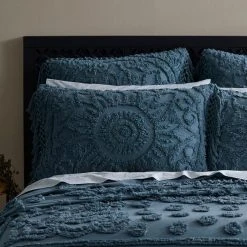 Morgan & Finch Eadie Bedspread - Blue -Morgan & Finch Shop M F Eadie Blue Mirage Pillow2 1